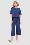 namcoverse Solid Short Sleeve Top & Elastic Waist Pants