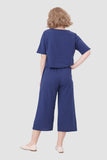 namcoverse Solid Short Sleeve Top & Elastic Waist Pants