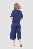 namcoverse Solid Short Sleeve Top & Elastic Waist Pants