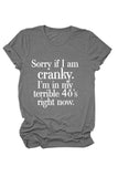 namcoverse Sorry If I Am Cranky Printed T-shirt