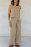 namcoverse Square Neck Button-back Vest Long Pant Suits