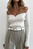 namcoverse Square Neck Ribbed Knitted Tops