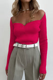 namcoverse Square Neck Ribbed Knitted Tops