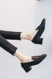 namcoverse Square Toe Chunky Heel Loafers