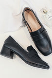 namcoverse Square Toe Chunky Heel Loafers