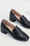 namcoverse Square Toe Chunky Heel Loafers