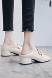 namcoverse Square Toe Chunky Heel Loafers