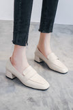 namcoverse Square Toe Chunky Heel Loafers