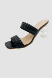 namcoverse Square Toe Woven High Heel Sandals