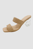 namcoverse Square Toe Woven High Heel Sandals