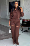 namcoverse Stand Neck Cropped Shirt Cutout Long Pants Suits