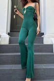 namcoverse Strapless Cutout Flares Long Pants Jumpsuits