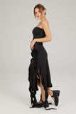 namcoverse Strapless Fringe Split Midi Dress