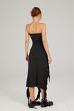 namcoverse Strapless Fringe Split Midi Dress