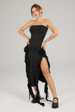 namcoverse Strapless Fringe Split Midi Dress