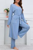 namcoverse Strappy Long Cardigan Tank Top Three-piece Pants Suits