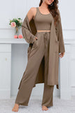 namcoverse Strappy Long Cardigan Tank Top Three-piece Pants Suits