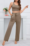 namcoverse Strappy Long Cardigan Tank Top Three-piece Pants Suits