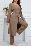 namcoverse Strappy Long Cardigan Tank Top Three-piece Pants Suits