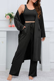 namcoverse Strappy Long Cardigan Tank Top Three-piece Pants Suits