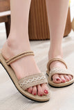 namcoverse Straw Two-Wear Flat Sandals