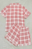 namcoverse Striped Plaid Print Shirt Shorts Two-Piece Loungewear