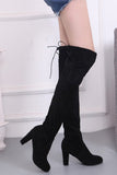 namcoverse Suede Lace-Up Over The Knee Boots