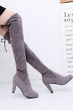 namcoverse Suede Lace-Up Over The Knee Boots