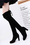 namcoverse Suede Lace-Up Over The Knee Boots