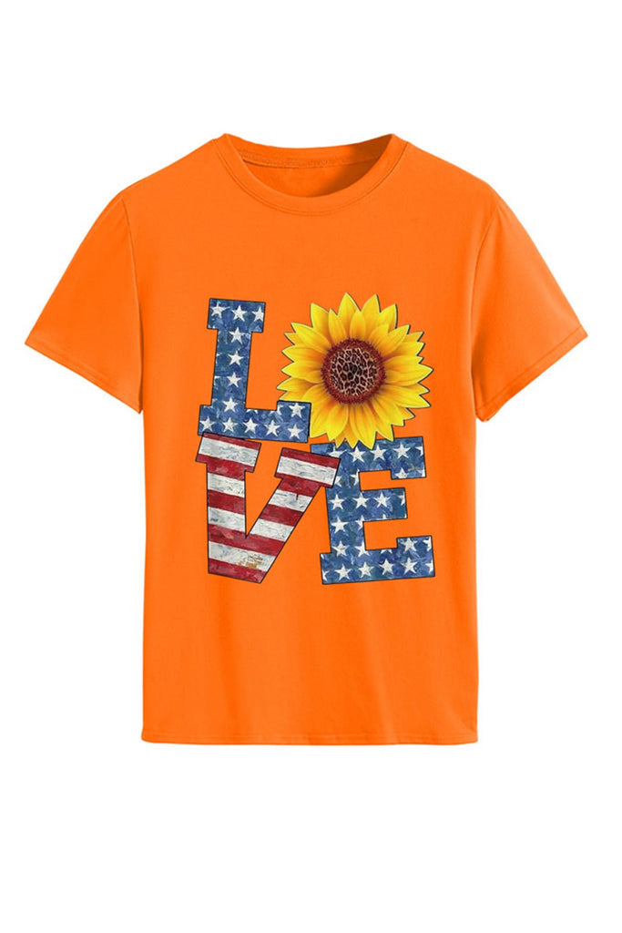namcoverse Sunflowers Pentagram Letter Print T-shirt