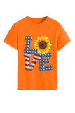 namcoverse Sunflowers Pentagram Letter Print T-shirt