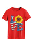 namcoverse Sunflowers Pentagram Letter Print T-shirt