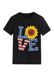 namcoverse Sunflowers Pentagram Letter Print T-shirt