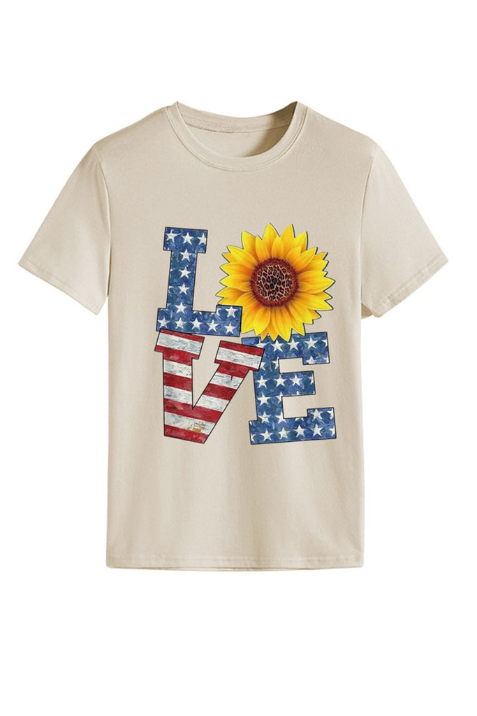 namcoverse Sunflowers Pentagram Letter Print T-shirt