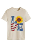 namcoverse Sunflowers Pentagram Letter Print T-shirt