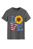 namcoverse Sunflowers Pentagram Letter Print T-shirt