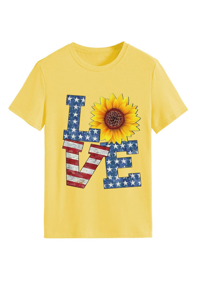 namcoverse Sunflowers Pentagram Letter Print T-shirt