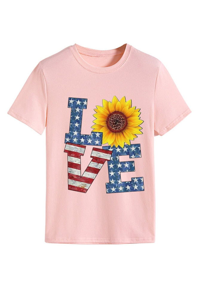 namcoverse Sunflowers Pentagram Letter Print T-shirt