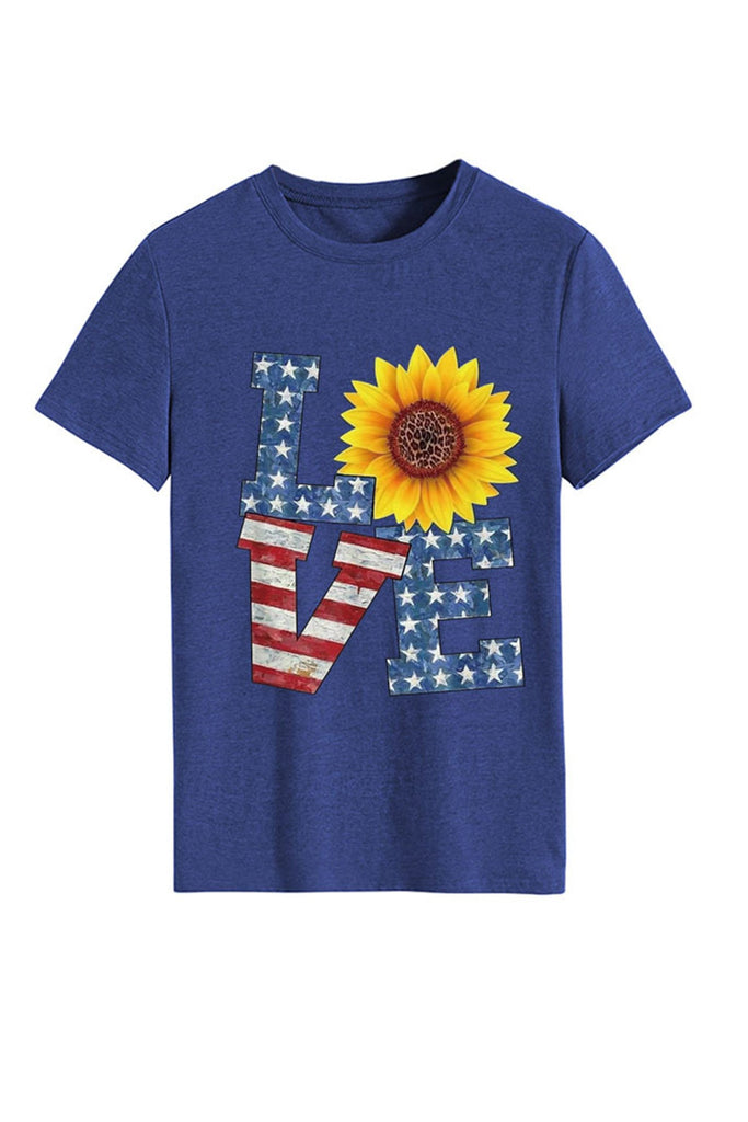 namcoverse Sunflowers Pentagram Letter Print T-shirt
