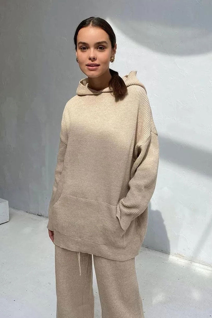 namcoverse Two-piece Solid Color Hooded Sweater