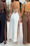 namcoverse Tie-back Side Slit Cami Jumpsuits