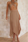 namcoverse Tie-front Strapless Crop Top Pleated Skirt Suits