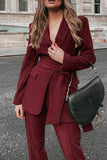 namcoverse Tie-waist Suit Two-piece Long Pants Set