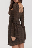 namcoverse Tiered Lace Flares Sleeve A-line Dress