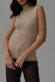 namcoverse Turtleneck Sleeveless Ribbed Knit Sweater