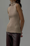 namcoverse Turtleneck Sleeveless Ribbed Knit Sweater