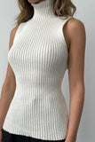 namcoverse Turtleneck Sleeveless Ribbed Knit Sweater