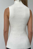 namcoverse Turtleneck Sleeveless Ribbed Knit Sweater