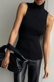 namcoverse Turtleneck Sleeveless Ribbed Knit Sweater