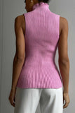 namcoverse Turtleneck Sleeveless Ribbed Knit Sweater